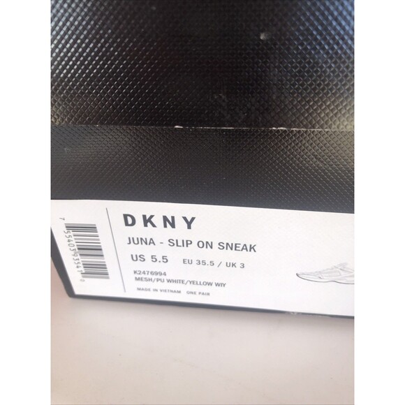 DKNY Juna Slip On Sneak Athletic Sneaker Sz 5.5 Yellow, White, & Metallic NEW!! - Picture 5 of 7